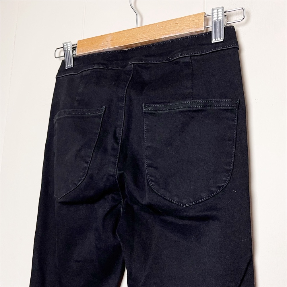 Free People We the Free Split Flare Jeans 24 00 black high rise front slit - Picture 5 of 12